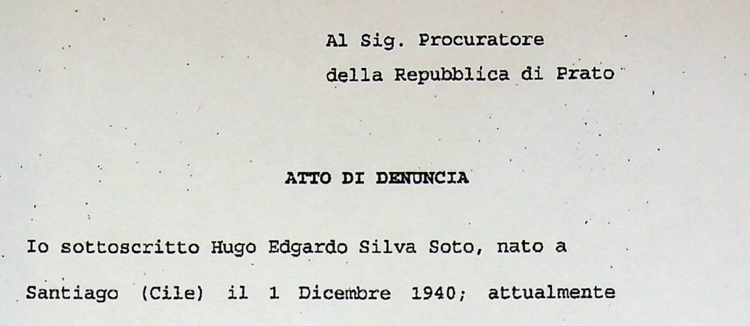 Atto di denuncia a Pinochet.
